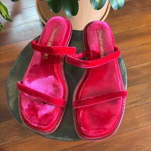 Tamara Mellon Fushia Pink slides Size 37 US 7